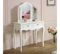 Melody Maison White Dressing Table & Mirror Set - Victoria Range