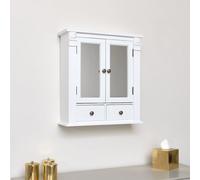Melody Maison White Mirrored Bathroom Wall Cabinet