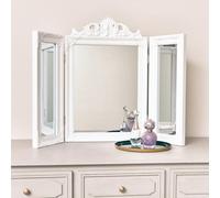 Melody Maison White Ornate Dressing Table Triple Mirror