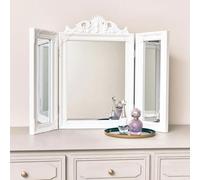 Melody Maison White Ornate Dressing Table Triple Mirror