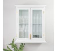 Melody Maison White Reeded Glass Wall Cabinet