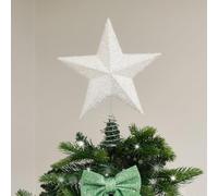 Melody Maison White Sparkly Star Christmas Tree Topper