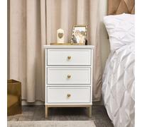Melody Maison White Three Drawer Bedside Table - Aisby White Range Melody Maison White