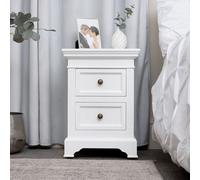 Melody Maison White Two Drawer Bedside Table - Daventry White Range