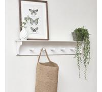 Melody Maison White Wall Shelf With Hooks