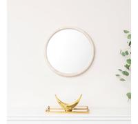 Melody Maison White Washed Wooden Round Wall Mirror - 50cm x 50cm