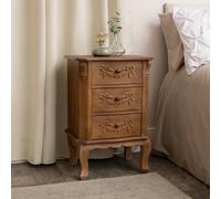 Melody Maison Wooden 3 Drawer Bedside Table - Pays Du Bois Range