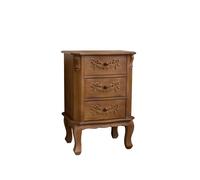 Melody Maison Wooden 3 Drawer Bedside Table - Pays Du Bois Range in Brown Melody Maison Brown