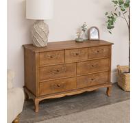 Melody Maison Wooden 7 Drawer Chest Of Drawers - Pays Du Bois Range in Dark Brown Melody Maison Dark Brown