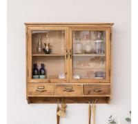 Melody Maison Wooden Glass Wall Cabinet