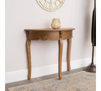 Melody Maison Wooden Half Moon Console Table - Pays Du Bois Range in Brown Melody Maison Brown
