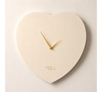 Melody Maison Wooden Ivory & Gold Detailed Heart Shaped Wall Clock - 40Cm X 40Cm