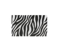 Melody Maison Zebra Print Coir Door Mat in Black | Size: 100 cm diameter Melody Maison Black 100 cm diameter