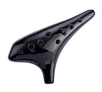 "Melody of Nightingagle" 12 Hole Pottery Ocarina Pro Sweet Potato Ocarina in Alto C, Classic Black (Black)