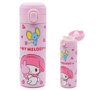 Melody Thermal Bottle, 420 ml Kawaii Stainless Steel Water Bottle for Children, Reusable Water Bottle for Children, Leakproof, for Sports Gym, Travel, School, Pink