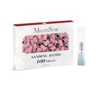 MelodySusie 100 Pcs Nail Drill Bits Sanding Bands for Nail Drill 80 Coarse Grit Nail File Sanding Bands for Acrylic Nails Gel Manicures and Pedicure