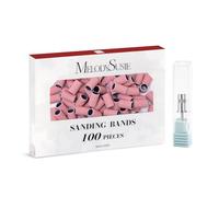 MelodySusie 100 Pcs Professional Sanding Bands Nail Manicure 150 Grit File Sand Piece Set For Nail Drill Bits with Mandrel