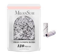 MelodySusie 120 Pieces Nail Drill Bits Small Sanding Bands for 3.1mm Mandrel Bit 240 Extremely Fine Grit Nail File for Acrylic Nails Gel Manicure and Pedicure Zebra (Sanding Bands Only)