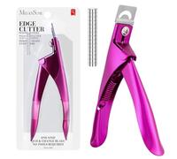 MelodySusie Acrylic Nail Clippers with 15Pcs Magnets Tip Cutters for Fake Gel Nails Sharp Professional Manicure Pedicure with Length Measurement Trimmer Nail Care Tools (Rose)