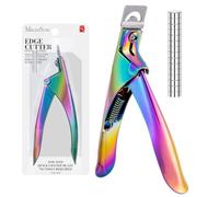 MelodySusie Acrylic Nail Clippers with 15Pcs Magnets Tip Cutters for Fake Gel Nails Sharp Professional Manicure Pedicure with Length Measurement Trimmer Nail Care Tools (Colorful)