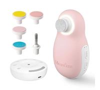 MelodySusie Baby Nail File Electric, Gentle Nail Trimmer Electric Rechargeable for Newborn Infant or Toddler Toe Nail & Finger Nail, PC20F Nail Clippers Set with 6 Replacement Pads, Pink