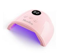 MelodySusie Compact Advanced UV Nail Lamp, P-Plus30F Nail Light with 3 Timers & Smart Sensor Cures All Gels, Especially Rhinestone Glue, Solid & Liner Gel Polishes for Advanced DIY at Home Pink