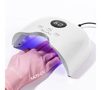 MelodySusie Compact UV Nail Lamp with UV Gloves, P-PLUS30A Nail Lamp for Gel Polish Smart Sensor Cures All Gels for Advanced DIY at Home, White