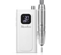 MelodySusie Cordless Electric Nail Files, SC300F Professional Rechargeable Nail Drill 30000 RPM, Portable E File Kit for Acrylic Gel Nails Manicure Salon Home, White