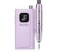 MelodySusie Entry-Level Clip-On Cordless Nail Drill, SC300F 30000RPM Nail E-File with LCD Display for All Manicure Shaping & Gel Removal, Ideal for Training, Nail Art Practice & Home Use, Purple