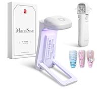 MelodySusie Foldable Cordless UV Nail Lamp with Stand,P-Art09F Rechargeable UV LED Light Featuring Touch Panel & 2-in-1 Lighting Curing Flash Cures All Soft Gels Especially Half-Cured, Base & Top Coat