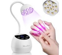 MelodySusie Gooseneck Cordless UV Nail Lamp P-ArtM2 Light for Nail Tips | 360°Angle,Rechargeable Fast Curing,4 Timers Cures,12W,1500mAh,Rhinestone Glue,Cat Eye,Solid Nail Glue Gel,for DIY at Home