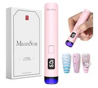 MelodySusie Handheld Cordless UV Nail Lamp with LCD Display & Eye-Protection Cover, P-Art01R Rechargeable Mini UV LED Light Flash Cures All Soft Gels, Especially Rhinestone Glue & Liner Gel Pink