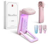 Melodysusie Handheld UV Light for Gel Nails, ART09F Cordless Gel X Nail Lamp Rechargeable with Folding Stand, LCD Display, Flash Cure Nail Dryer for Rhinestone Glue Decoration DIY at Home, Pink