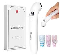 MelodySusie Handheld UV Light for Gel Nails, P-ART01A Cordless UV Nail Lamp with LCD Display& Ergonomic Design, Rechargeable LED Light Flash Cures Soft Gels, Rhinestone Glue & Liner Gel,White