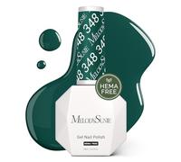 MelodySusie Hema Free Gel Nail Polish, 0.5 Fl Oz Thick Green Gel Polish, Non Toxic, Long Lasting, Soak Off UV Nail Polish, Manicure Nail Design Salon DIY Nail Art at Home 348