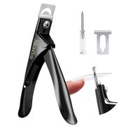 MELODYSUSIE Nail Clippers Tip Cutters for Acrylic False Fake Gel Artificial Nails Rustproof Sharp Professional Manicure Pedicure Trimmer Nail Care Tools, Black