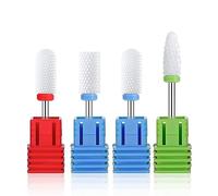 MELODYSUSIE Nail Drill Bits Set Ceramic Safety Professional 3/32 Inches Nail Bits for Filing Acrylic Nails Gel Nails Down Removing Cuticle Tools (Ceramic 4pcs)