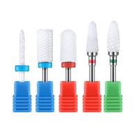 MelodySusie Nail Drill Bits Set Ceramic Safety Professional 3/32 Inches to Polish Acrylic Gel Nails Remove Cuticle Tools for Electric Nail Files Drill Machine, 5pcs
