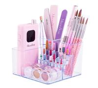 MelodySusie Nail Drill Holder, 21 Holes Nail Drill Bits Holder, Professional Acrylic Nail Tools Storage Box, Organizer Displayer for Manicure Efile Accessories Nail Drill Kit, Salon Home, Clear