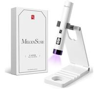 MelodySusie Portable UV Lamp with Stand for Gel Nails, Mini Rechargeable UV LED Lamp with LCD Display, Portable Small UV Nail Lamp with 2 Timers, Nail Dryer for All UV Gel Nail Polishes (White)
