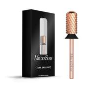 MelodySusie Safety Nail Drill Bits, 3/32'' Smooth Round Top Large Barrel Carbide Bits, Suitable for Manicure Pedicure Cuticle Gel Polishing, Beginners Bits, Rose Gold, Series Bit-S, Extra Coarse