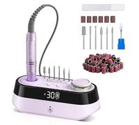 MelodySusie SC320A Desktop Rechargeable Nail Drill with Bit & Handpiece Storage Holders, 30000RPM E-File for All Manicure Shaping & Gel Removal, Ideal for Nail Artists & Home Use (Purple)