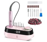 MelodySusie SC320A Desktop Rechargeable Nail Drill with Bit & Handpiece Storage Holders, 30000RPM E-File for All Manicure Shaping & Gel Removal, Ideal for Nail Artists & Home Use (Pink)