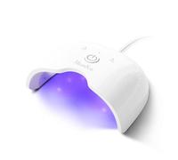 MelodySusie Small LED UV Nail Lamp with Lightweight Design, P-ART06F Nail Dryer with Simple Button Control Cures All Soft Gels at Home, Especially Half-Cured Gel, Base Coat & Top Coat White