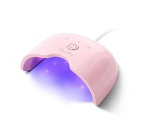 MelodySusie Small LED UV Nail Lamp with Lightweight Design, P-ART06F Nail Dryer with Simple Button Control Cures All Soft Gels at Home, Especially Half-Cured Gel, Base Coat & Top Coat Pink