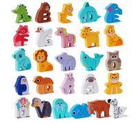 Melofaver Wooden Puzzle for Kids Ages 3-5, Animal Shape Alphabet Puzzle