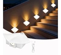Melofo 1200mAh Motion Sensor Wall Light 1Pack, 3000K On/Off/Auto Mode Wall Sconces,Rechargeable LED Wall Lamp with Magnetic Adhesive Pad, for Hallway Stair Closet Bedroom, White Shell