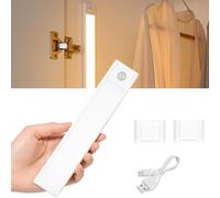 Melofo 20cm Wireless Sensor LED Lights,USB LED Light Strip 3-Color Dimmable Rechargeable Under Counter Lighting with Removable Buckle, Supply for Stairs Shelf Closet Fridge Bed