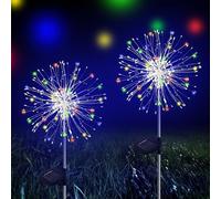Melofo 2PCS Solar Firework Light, 200Leds Starburst Outdoor Garden Light | Multi-color, 8 Modes, Waterproof Dandelion Starburst Lights for Yard Lawn Patio Party Pathway Landscape Wedding Decor