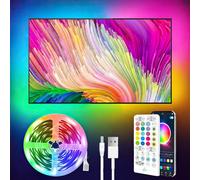 Melofo TV LED Strip Lights 5M RGB LED Backlight USB Powered for 40-60 Inch TV/Monitor Smart Lights with Remote Music Sync Bluetooth APP Control Lights for Home 99+ Scene Modes Decoration